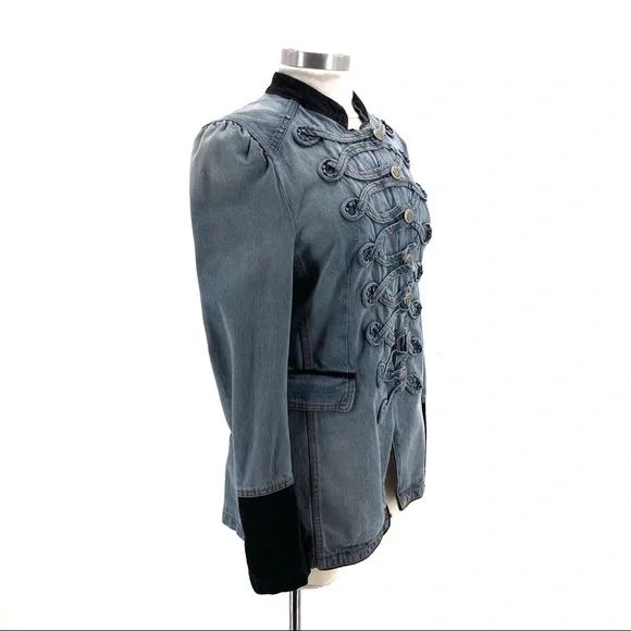 Free People Denim Seamed And Structured Jacket - Picture 3 of 8